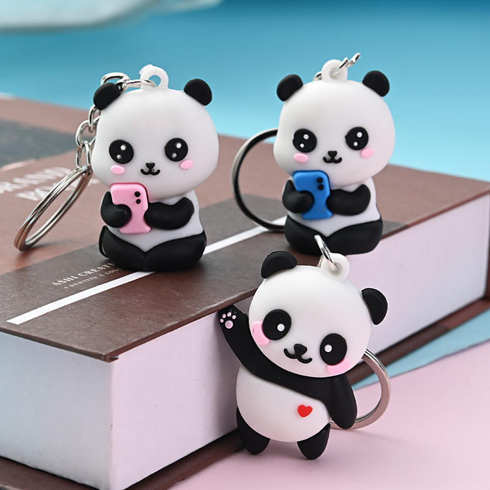 Women'S Accessories Gift Ideas - Cute Cartoon Couple Panda Keychain Pendant