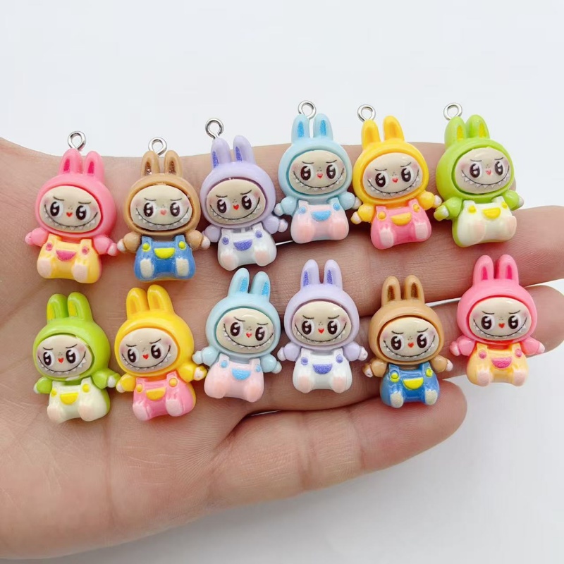 Women'S Key Accessories - 10Pcs Kawaii Rabbit Strawberry House Resin