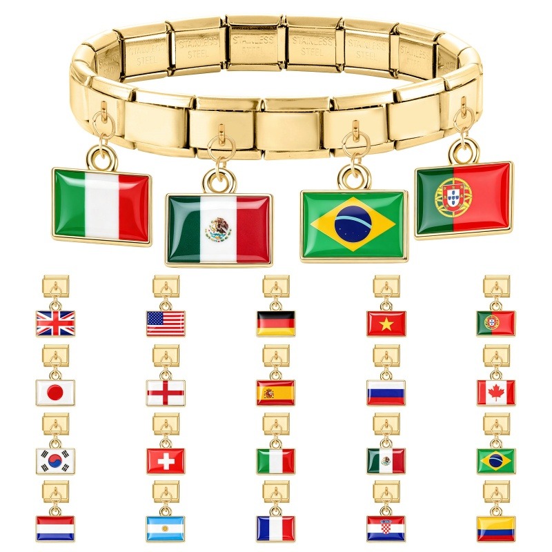 1Pcs 9×10mm Colorful World Fla - Women'S Accessories Manufacturers 评论和价格