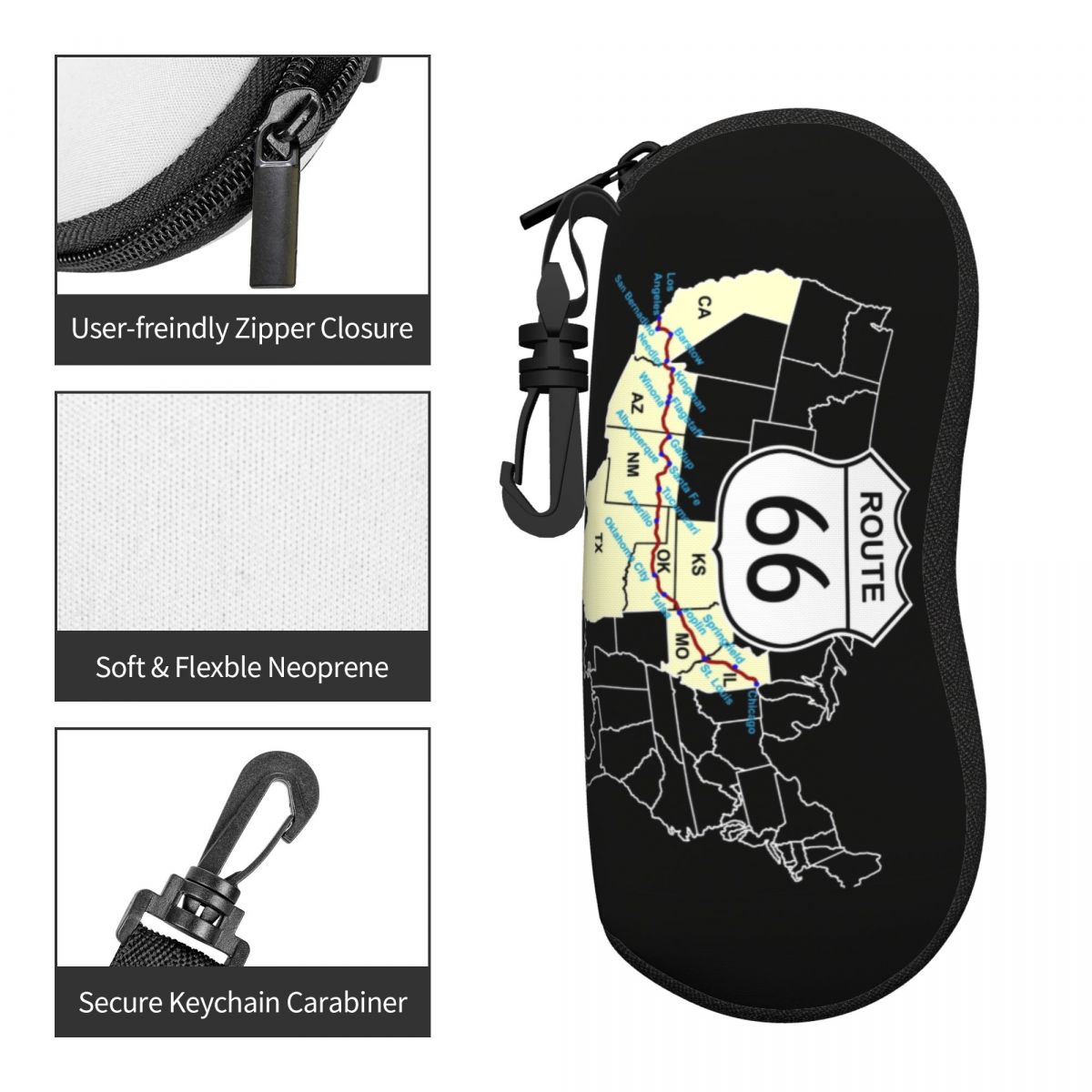 Custom Route 66 Map Shell Eyeg - Women Accessories Usa 评论和价格