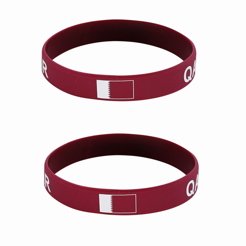 2pcs Qatar Flag Silicone Brace - Women Accessories Qatar 评论和价格