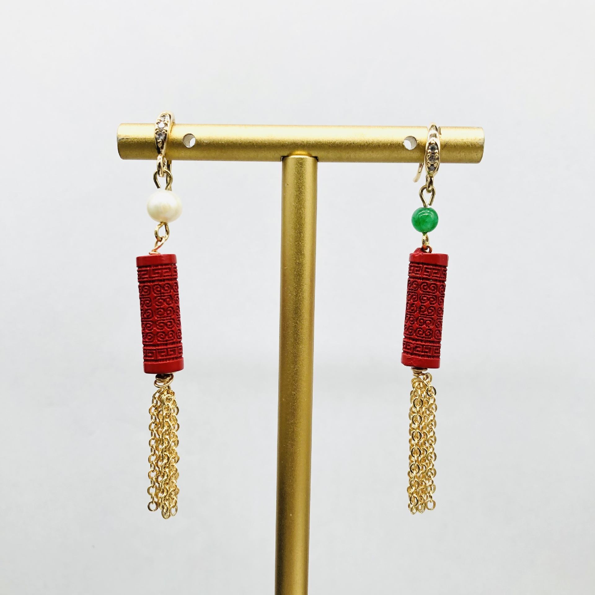 AB cinnabar fringed earrings o - Women'S Accessories Manufacturers 评论和价格