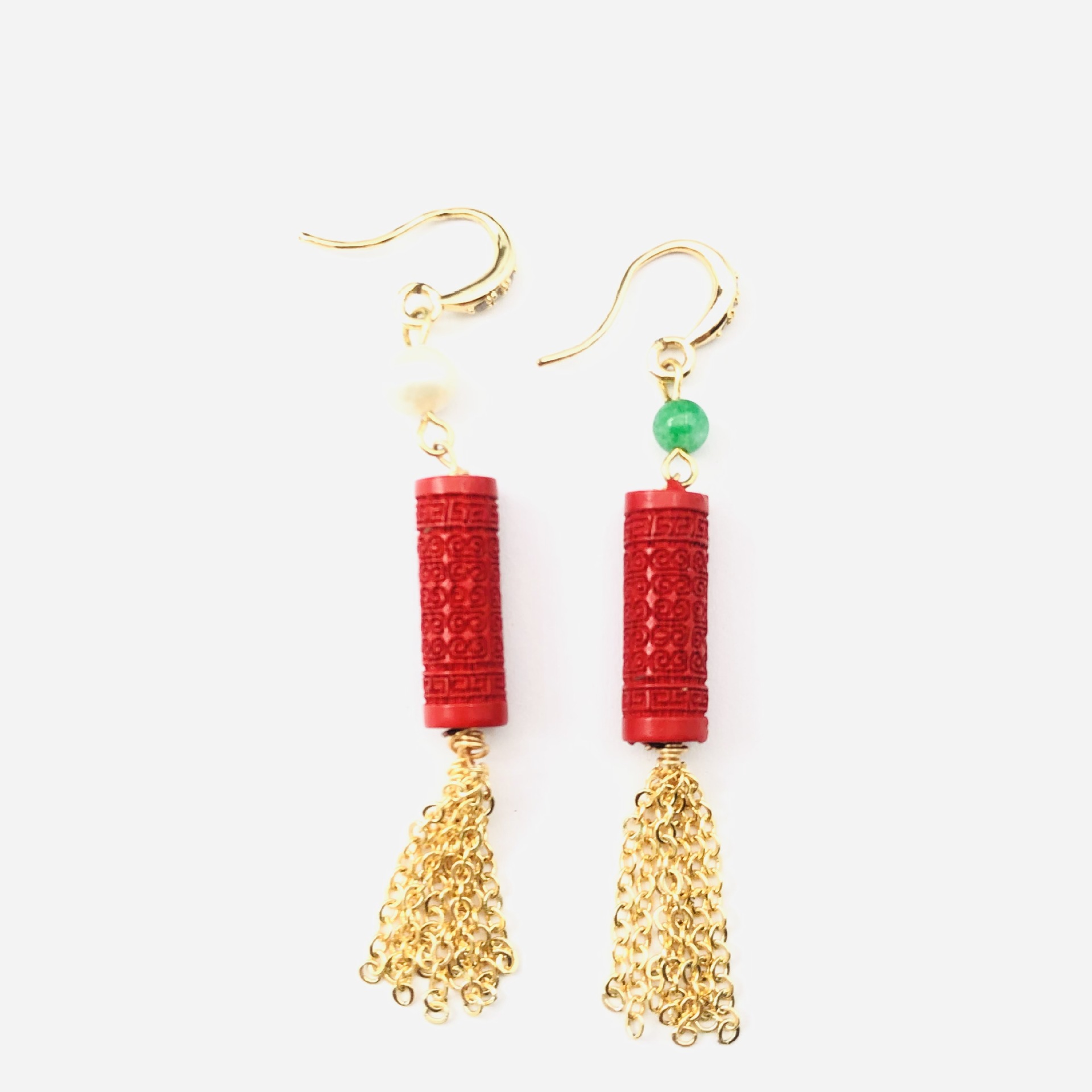 AB cinnabar fringed earrings o - Women'S Accessories Manufacturers 评论和价格