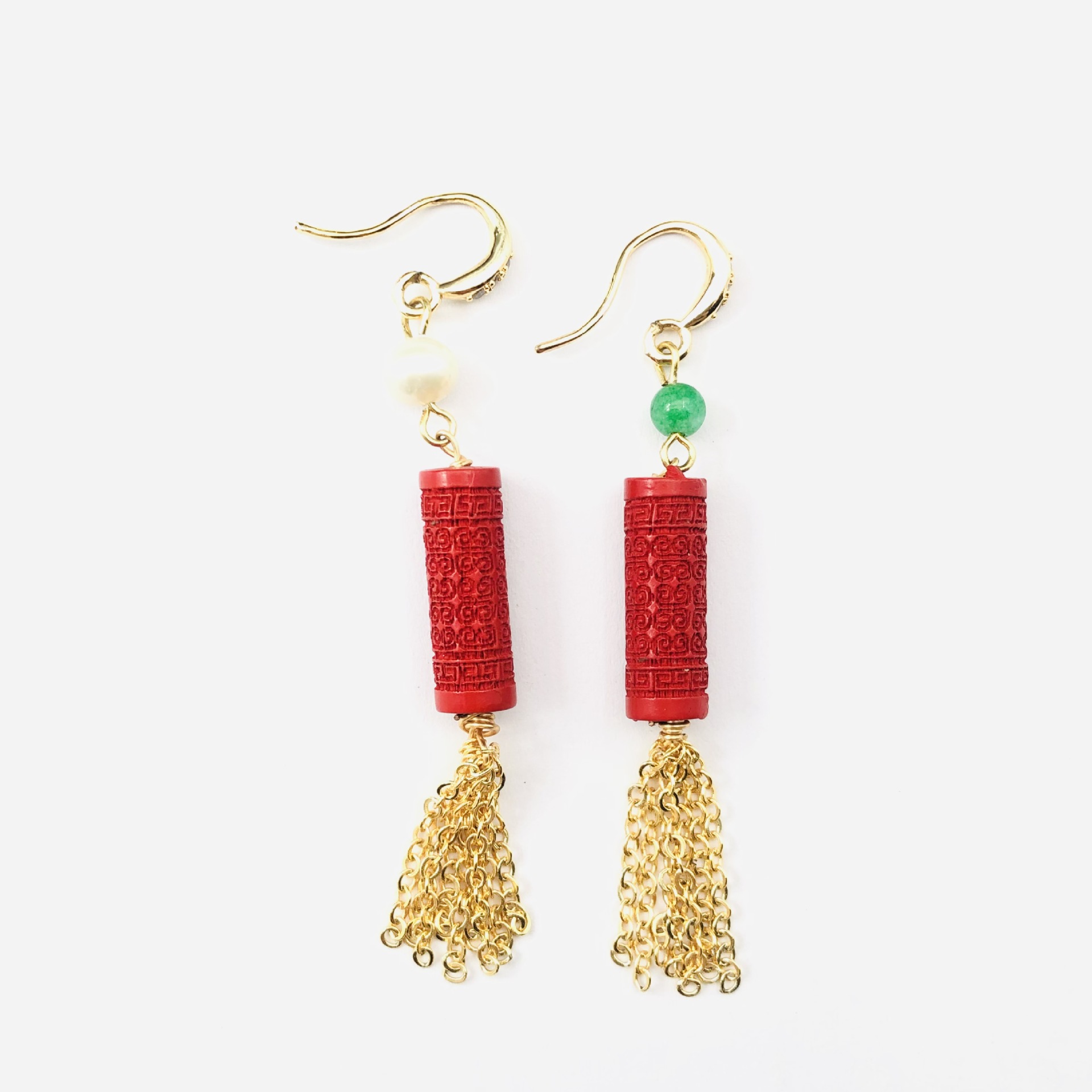 AB cinnabar fringed earrings o - Women'S Accessories Manufacturers 评论和价格