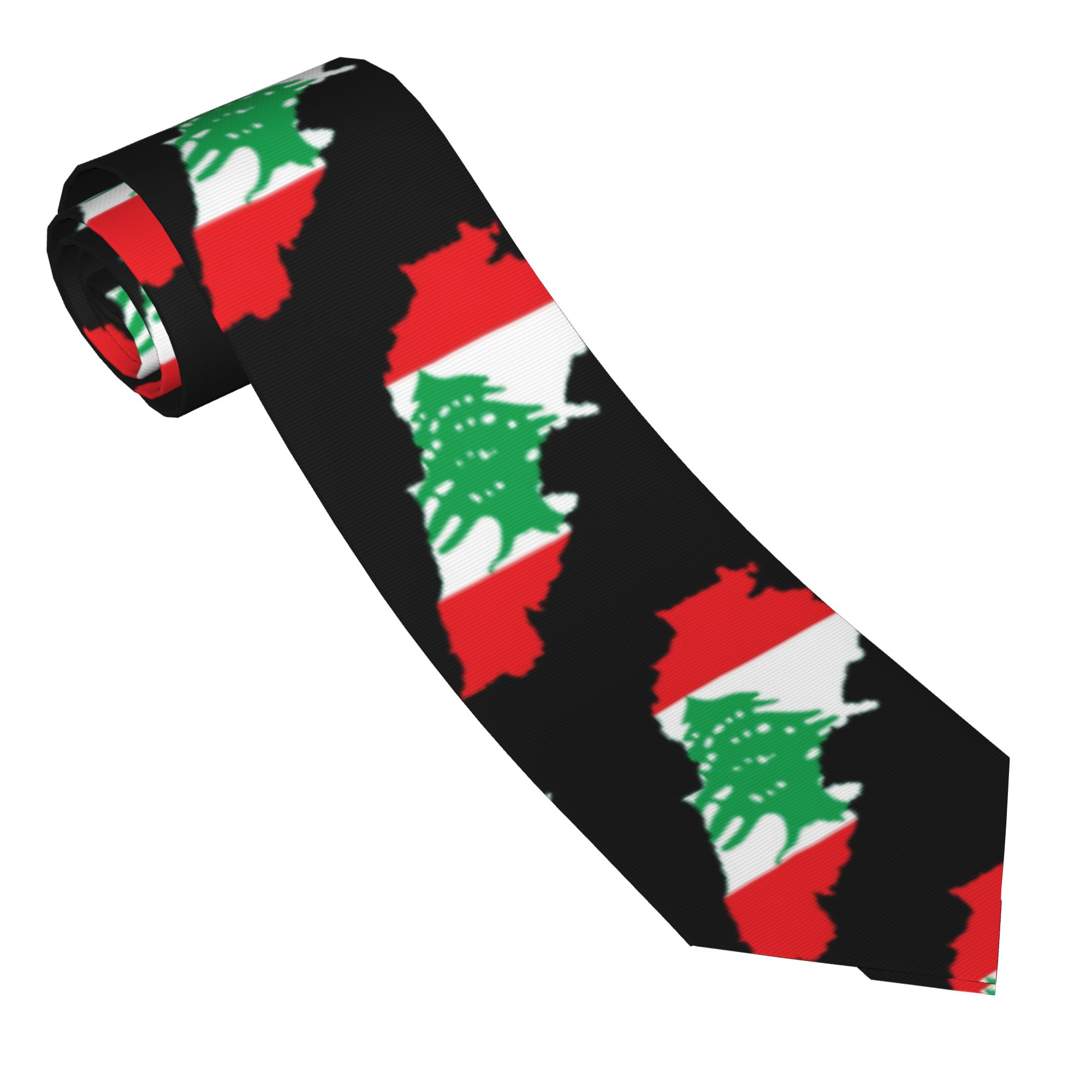 Lebanon Flag Map  Tie  Custom  - Women Accessories Lebanon 评论和价格