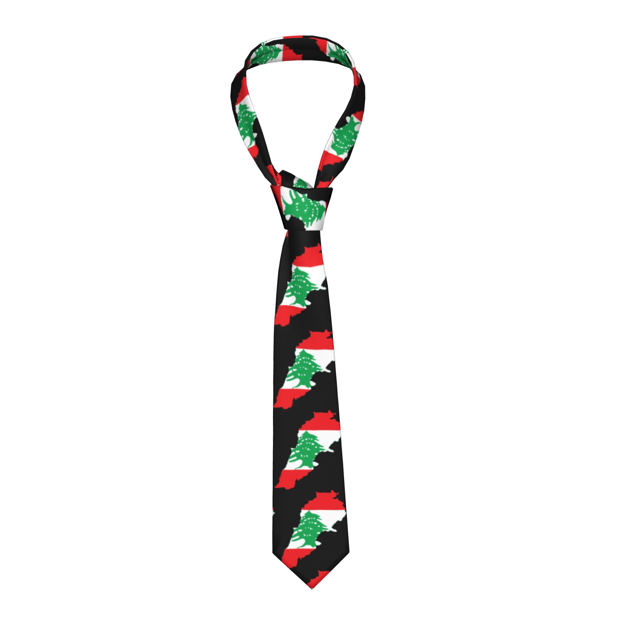 Lebanon Flag Map  Tie  Custom  - Women Accessories Lebanon 评论和价格