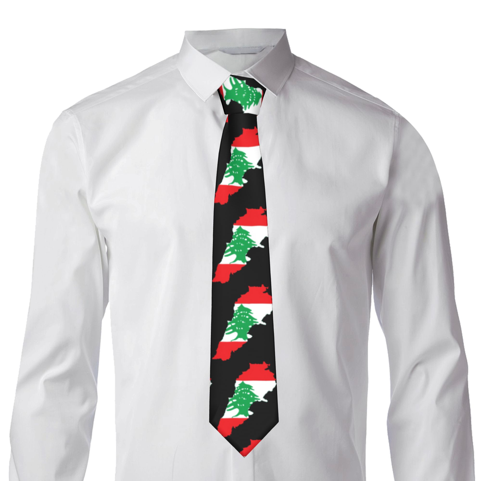 Lebanon Flag Map  Tie  Custom  - Women Accessories Lebanon 评论和价格