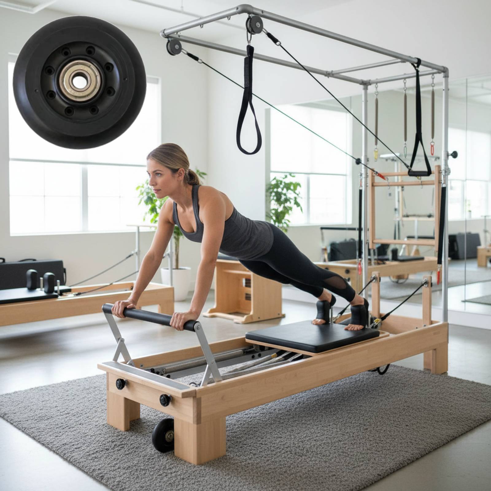 Pilates Reformer Wheel Black W - Women'S Exercise Accessories 评论和价格