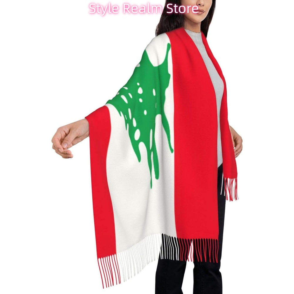 Flag Of Lebanon Print Polyeste - Women Accessories Lebanon 评论和价格